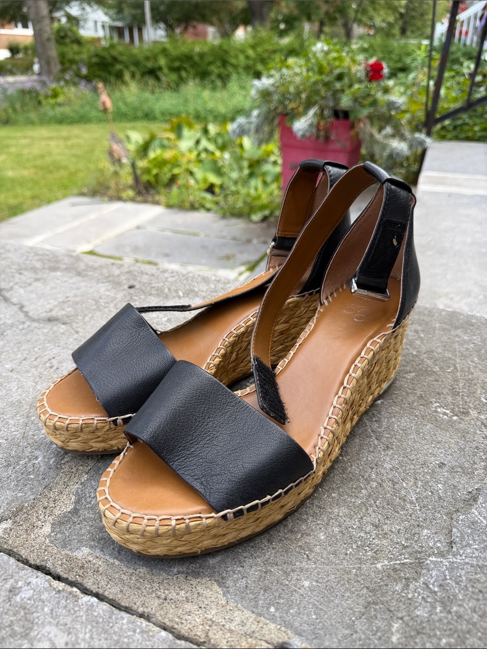 Never worn Wedge Espadrille Sandals - Black